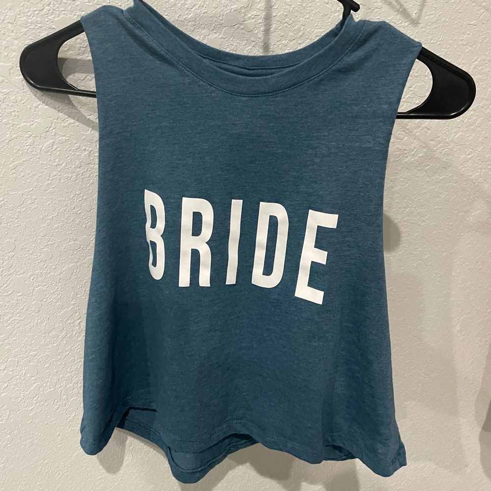 Blue bride tank crop top